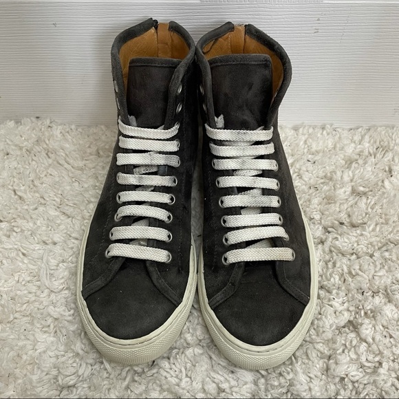 WOMAN by Common Projects Tournament High Top Charcoal Suede Sneakers 6.5 - Picture 2 of 9